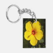 Yellow Hibiscus Flower foto Sleutelhanger (Voorkant Links)