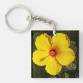 Yellow Hibiscus Flower foto Sleutelhanger (Voorkant)