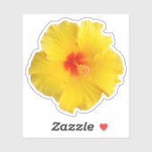 Yellow Hibiscus Flower foto Sticker (Vel)