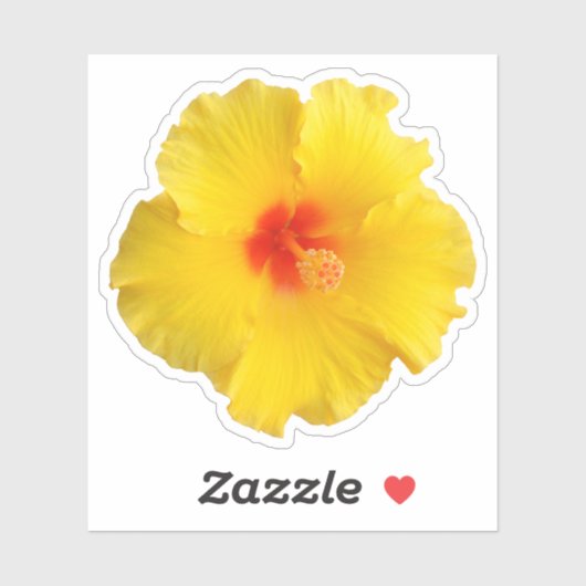 Yellow Hibiscus Flower foto Sticker (Vel)
