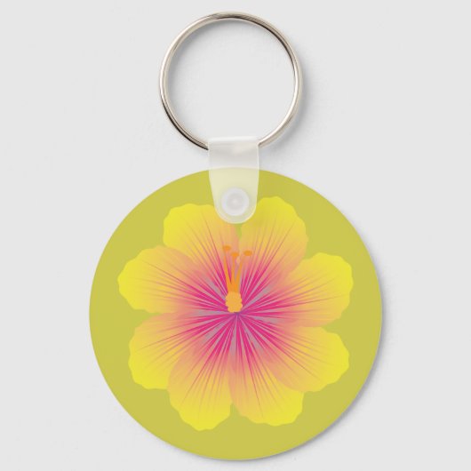 Yellow Hibiscus_Illustration Sleutelhanger (Voorkant)