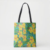 Yellow Hibiscus Tropical print Tote Bag (Voorkant)