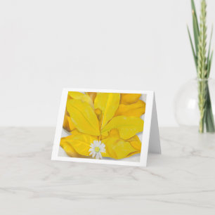 Yellow Hickory Leaves with Daisy beroemd gemaakt d Kaart