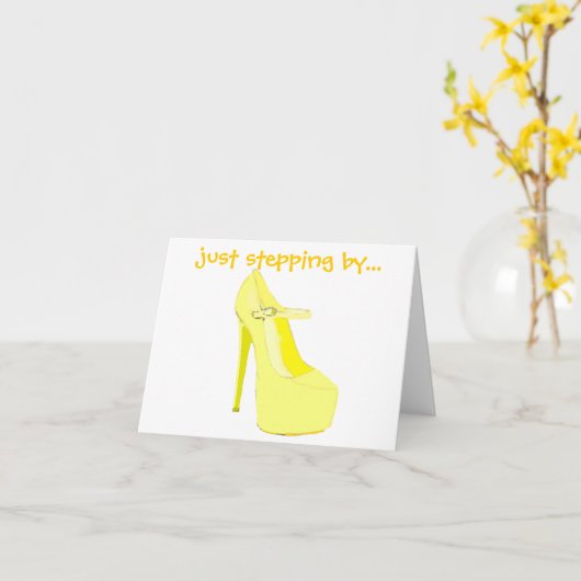 Yellow High Heel Shoe Kaart (Gele Bloem)