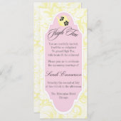 Yellow High Tea Bridal Shower Invitation Kaart (Voorkant / Achterkant)