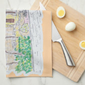 Yellow Historic Villa Theedoek (Quarter Fold)