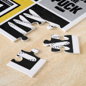 Yellow Hockey Elements Stick Puck Player Legpuzzel (Zijkant)