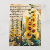 Yellow Hollyhock Collage Briefkaart (Voorkant)