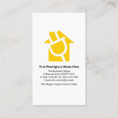 Yellow Home Bulb Power Plug Motif Electricia Visitekaartje (Achterkant)