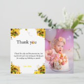 Yellow hommble bijenverjaardag bedankt! kaart (Staand voorkant)