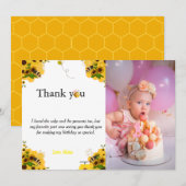 Yellow hommble bijenverjaardag bedankt! kaart (Voorkant / Achterkant)