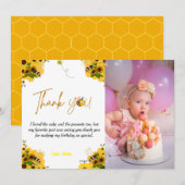 Yellow hommble bijenverjaardag bedankt! kaart (Voorkant / Achterkant)