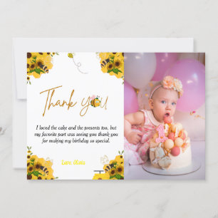 Yellow hommble bijenverjaardag bedankt! kaart