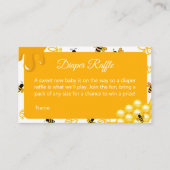 Yellow Honey Bee Baby shower Luier Raffle Informatiekaartje (Voorkant)
