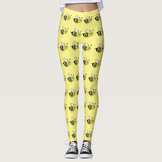 Yellow Honey Bee Leggings (Voorkant)