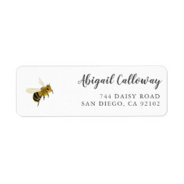 Yellow Honey Bee Return Address Etiket