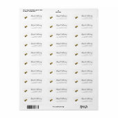 Yellow Honey Bee Return Address Etiket (Full Sheet)