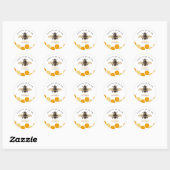 Yellow Honey Bee Theme Baby shower Ronde Sticker (Vel)