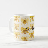 Yellow Honey Bees Christmas Koffiemok (Voorkant links)