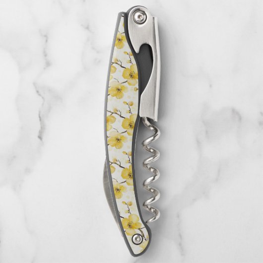 Yellow Honey Flowers Kurkentrekker (Achterkant)