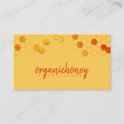 Yellow Honeycomb Bee Boerderij Apiary Visitekaartje (Voorkant)