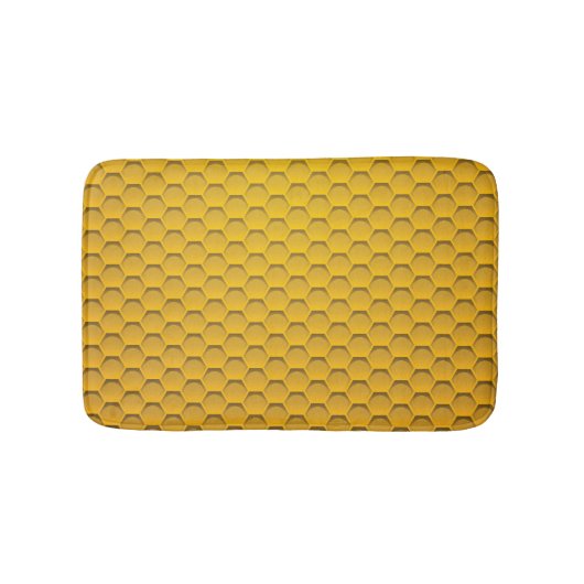 Yellow Honeycomb Pattern Badmat (Voorkant)