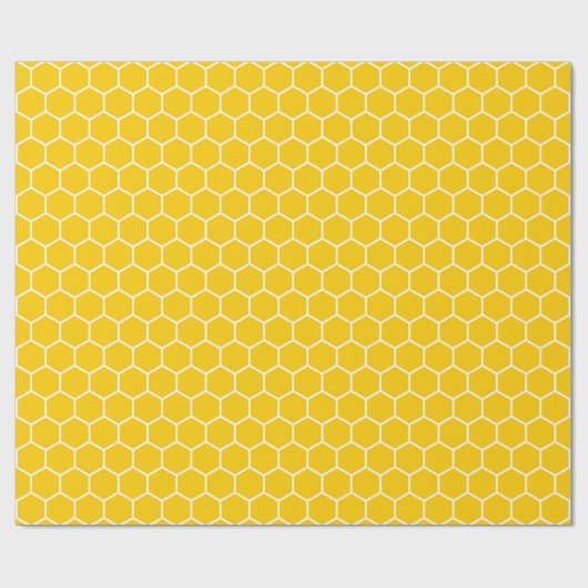 Yellow Honeycomb Pattern Cadeaupapier (Vlak)