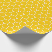 Yellow Honeycomb Pattern Cadeaupapier (Hoek)