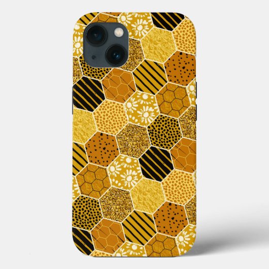 Yellow Honeycomb Pattern Case-Mate iPhone Case (Achterkant)