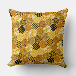 Yellow Honeycomb Pattern Kussen