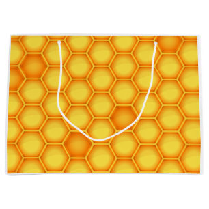Yellow Honeycomb Pattern Large Cadeautasje