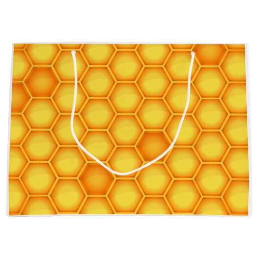 Yellow Honeycomb Pattern Large Cadeautasje (Voorkant)
