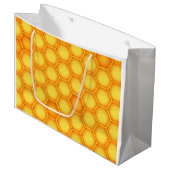 Yellow Honeycomb Pattern Large Cadeautasje (Voorkant Gekanteld)