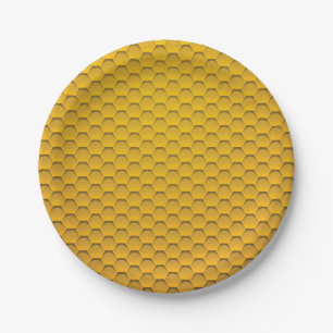 Yellow Honeycomb Pattern Papieren Bordje