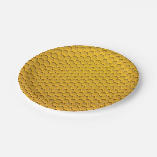 Yellow Honeycomb Pattern Papieren Bordje (Gekanteld)