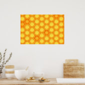 Yellow Honeycomb Pattern Poster (Keuken)