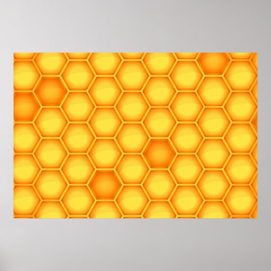 Yellow Honeycomb Pattern Poster (Voorkant)