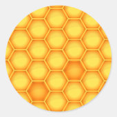 Yellow Honeycomb Pattern Ronde Sticker (Voorkant)