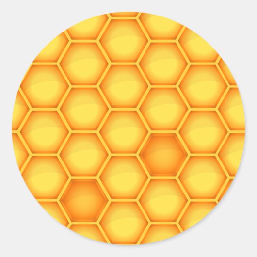 Yellow Honeycomb Pattern Ronde Sticker (Voorkant)