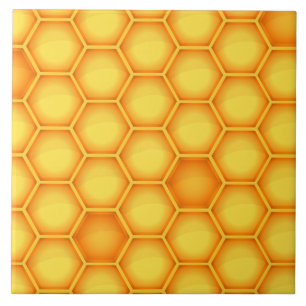 Yellow Honeycomb Pattern Tegeltje