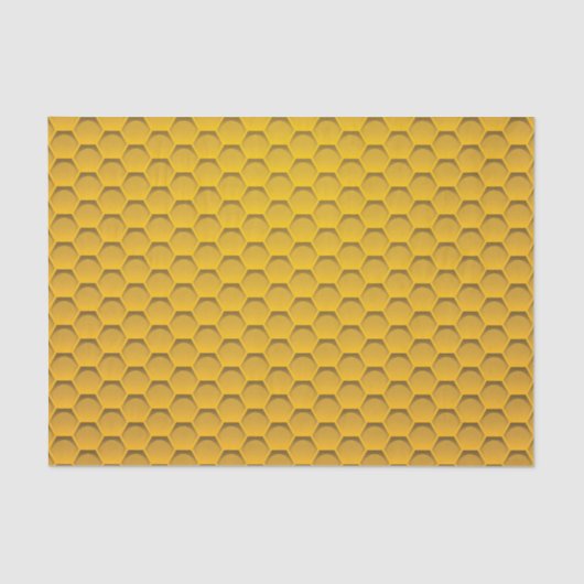 Yellow Honeycomb Pattern Tissuepapier (Voorkant)