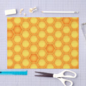Yellow Honeycomb Pattern Tissuepapier (Craft)