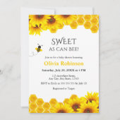 Yellow Honeycomb Zoet als kan Bee Baby shower Kaart (Voorkant)