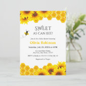Yellow Honeycomb Zoet als kan Bee Baby shower Kaart (Staand voorkant)