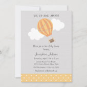 Yellow Hot Air Ballon Baby shower Invitation Kaart (Voorkant)
