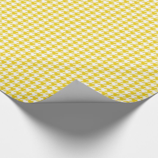 Yellow Houndstooth Pattern Cadeaupapier (Hoek)