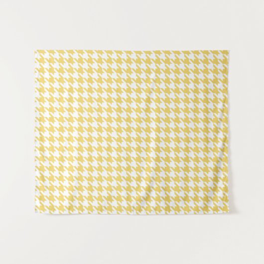 Yellow Houndstooth Tapestry Wandkleed (Voorkant (horizontaal))