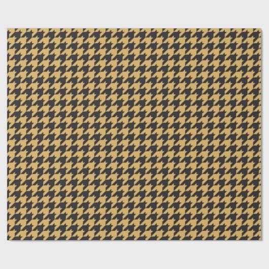 Yellow Houndstooth Textile Pattern Cadeaupapier (Vlak)
