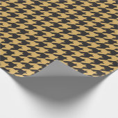 Yellow Houndstooth Textile Pattern Cadeaupapier (Hoek)