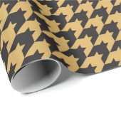 Yellow Houndstooth Textile Pattern Cadeaupapier (Rol Hoek)